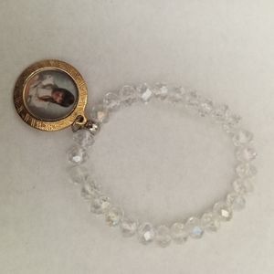 Hand crafted New photo locket vintage crystal statement bracelet